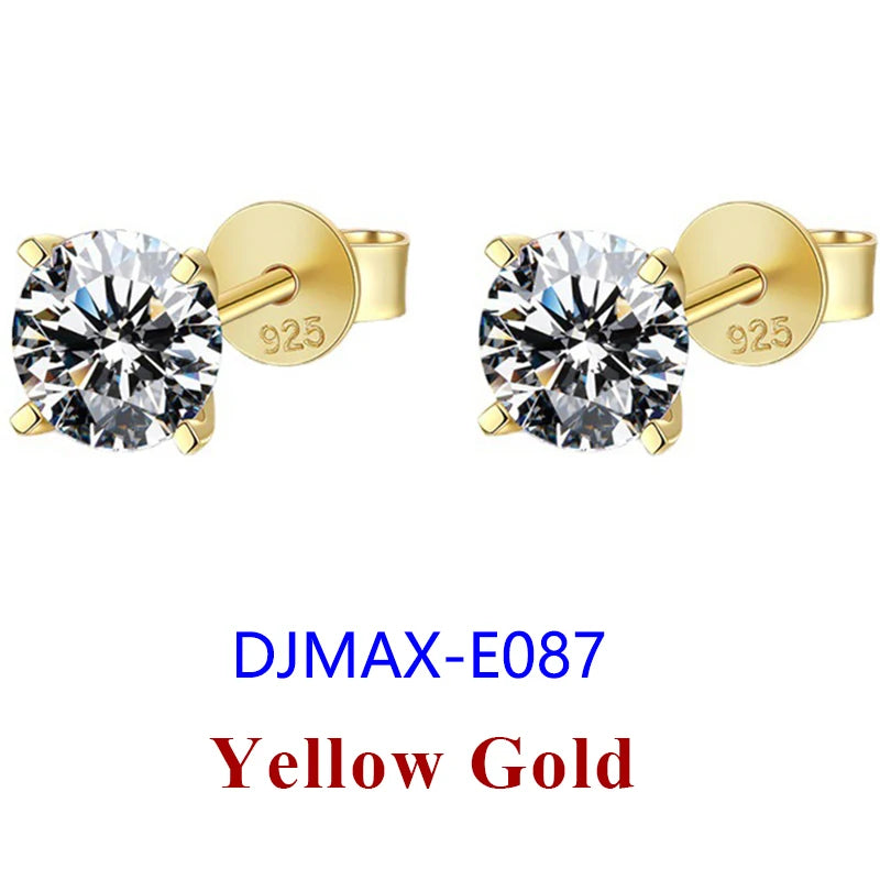 0.5-2ct Moissanite Diamond Stud Earrings for Women Original 925 Sterling Silver Lady's Moissanite Earring New 2026