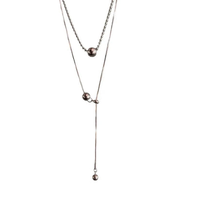 Fashion Metal Long Pull Necklaces for Women Luxury Elegant Silver Color Matte Snake Bone Chain Necklace Jewelry Accessories Gift