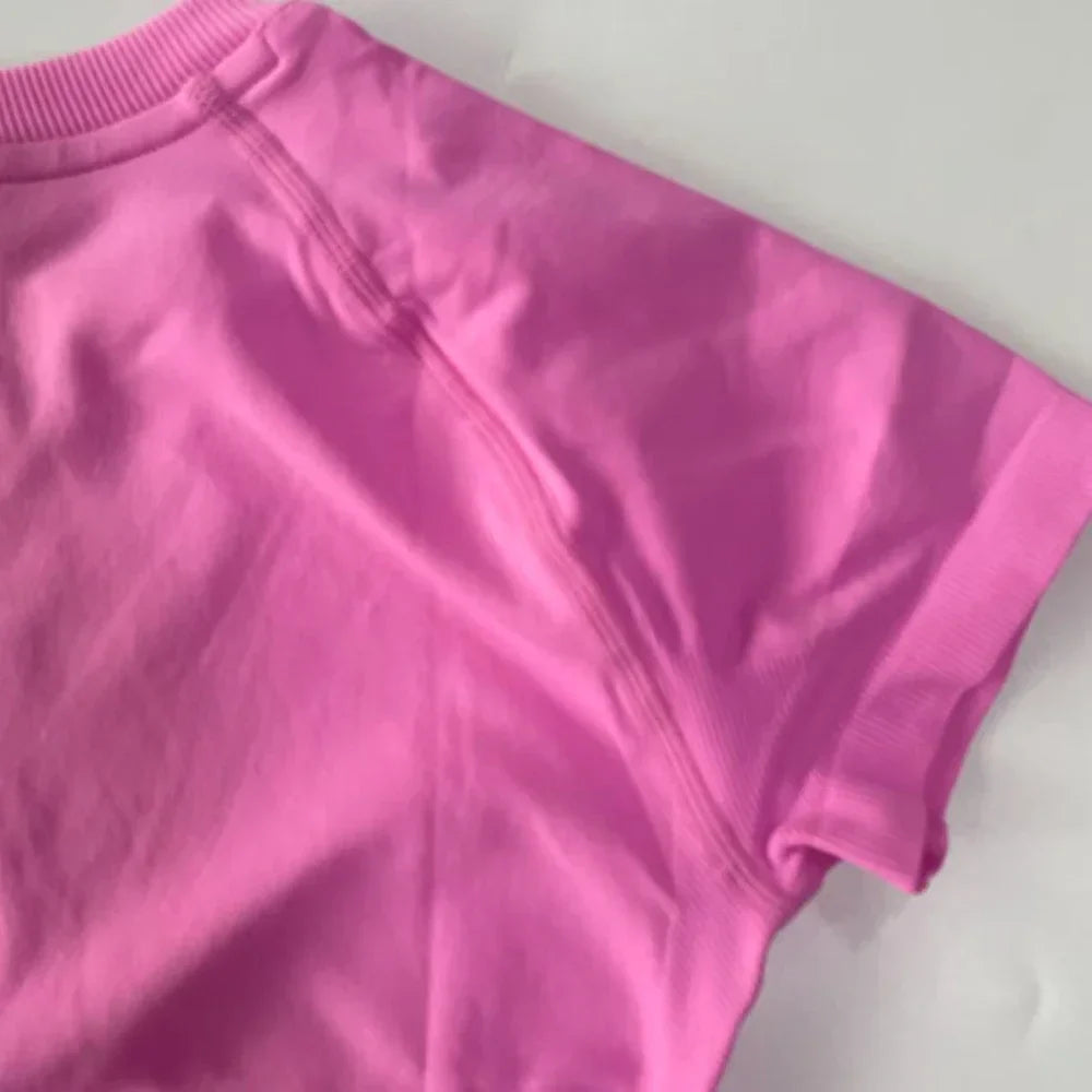 2 Piece Yoga Set Women Outfit Longline Short Sleeve Gym Crop Top High Waist Workout Shorts Sports Suit Fitness Clothes Gym Set