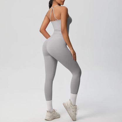 2PCS Yoga Set Nude Feeling Workout Sets Women Tracksuit Gym Push Up Fitness Running Workout Sportwear Sport Bra Leggings Suit