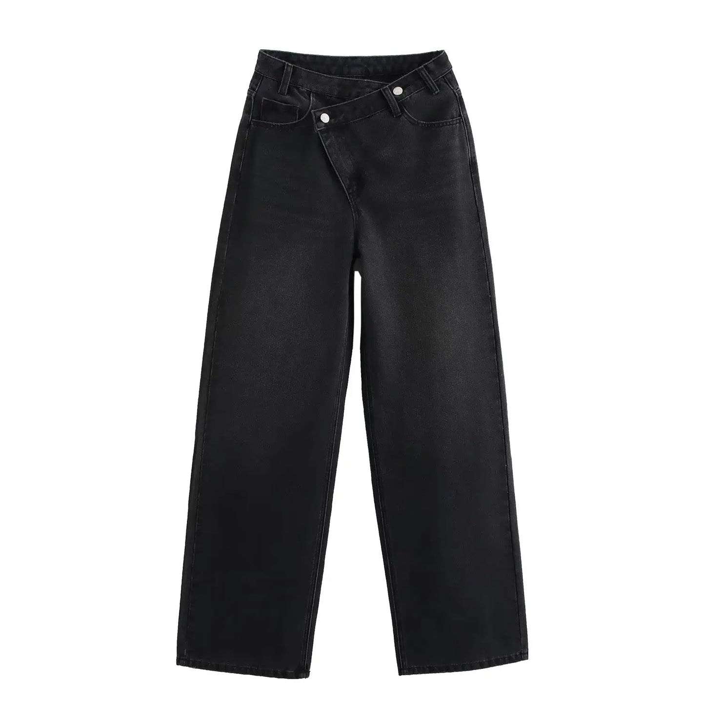 Women Spring Autumn Fashion High Waist Zipper Fly Denim Pants