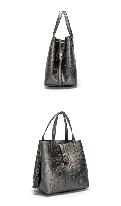 Women's Tote Bag New Steel Embossed Handheld Bun Mother Shopping Bag