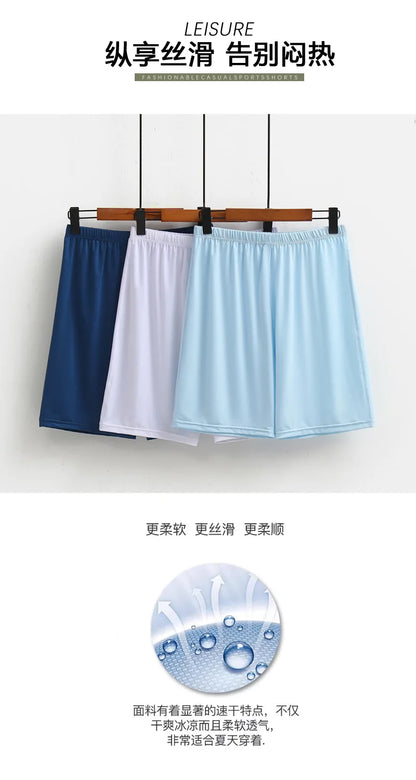 Ice Silk Summer Large Size Men's Shorts Modal Casual Sleep Pants Thin Cool Loose Shorts Sleepwear Mens Sleep Bottoms Homewear