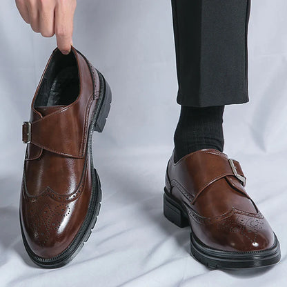Fashion Formal Wedding Shoes Men Trend Casual Business Leather Shoes For Men High Quality Social Brogues Leather Shoes Male