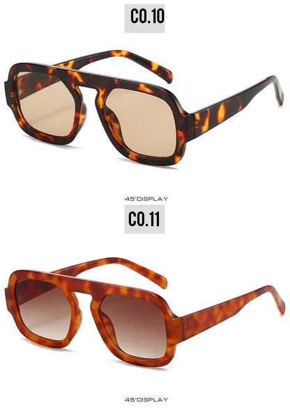 Retro Square Sunglasses Women Fashion Brand Design Gradient Shades UV400 Men Punk Sun Glasses