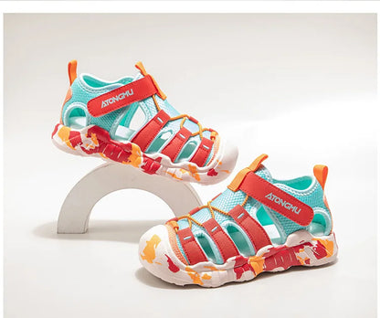 Children Summer Sports Sandals Girls Beach Outdoor Non-slip Hiking Shoes Boys Hollow Breathable Anti Collision Round Toe Sandals