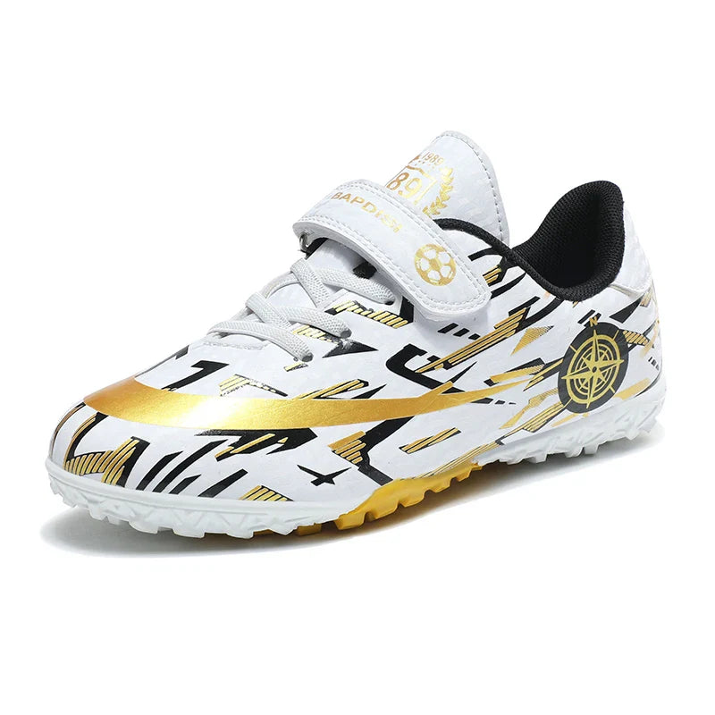 Hot Child Football Boots Outdoor Trainers Soccer Shoes For Kids Boys Hook Loop Football Sneakers Cleats Futsal Shoes Children