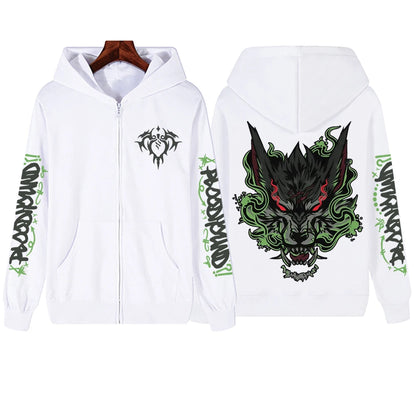 2025 Anime Arcane Vi Zipper Hoodie Harajuku Pullover Tops Long Sleeve Loose Casual Sweatshirts