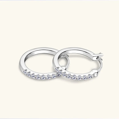 1.8mm D Color Full Moissanite Hoop Earrings for Women Sparkling Wedding Bride Jewelry 100% 925 Sterling Silver Wholesale
