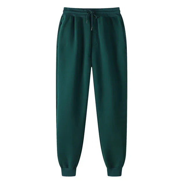 Autumn and winter Men Warm Casual Pants Fitness Sportswear Tracksuit Bottoms    Trousers Black Gyms Jogger Pants