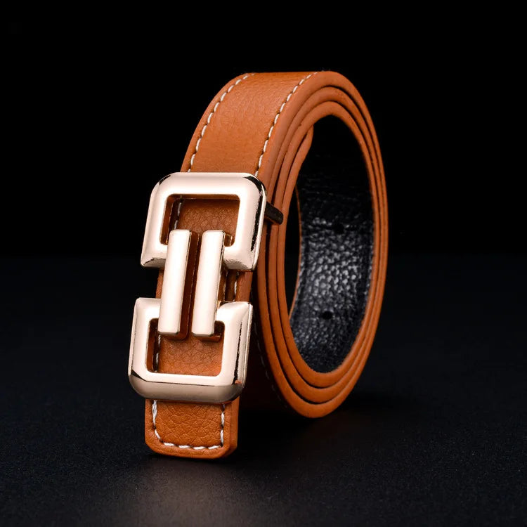 Fashion Luxury Design Children's Belt Metal Smooth Buckle High-end Belts Children's Belt Boys Girls Jeans Waistband Waist Belts