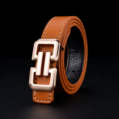 Fashion Luxury Design Children's Belt Metal Smooth Buckle High-end Belts Children's Belt Boys Girls Jeans Waistband Waist Belts