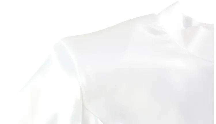 Mini Dresses For Women Solid Long Flare Sleeves Turtleneck Sheath Satin Fashion Split Party Slim Fit Female Robe