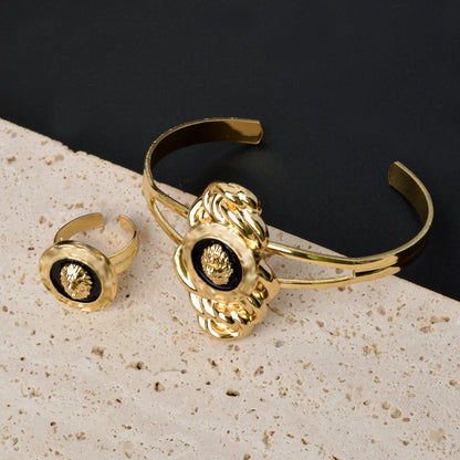 Luxury Dubai Jewelry Set for Women 18k Gold Plated Lion Necklace Bracelet Ring Earrings Bridal Wedding Jewellery Accessories
