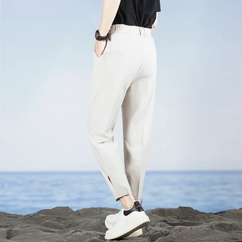 Korean Fashion Summer Men's Casual Harem Pants High Street Loose Bound Feet Sweatpants Male Black Gray White Jogging Trousers
