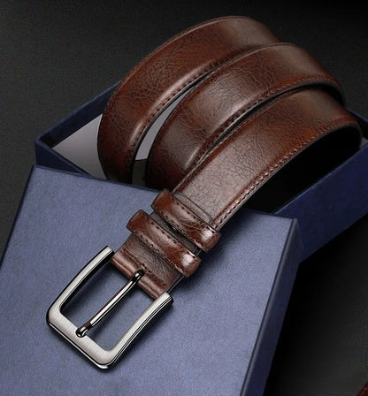 High-quality genuine leather men's belt with buckle, casual and business belt, masculine design, fashion novelty 2