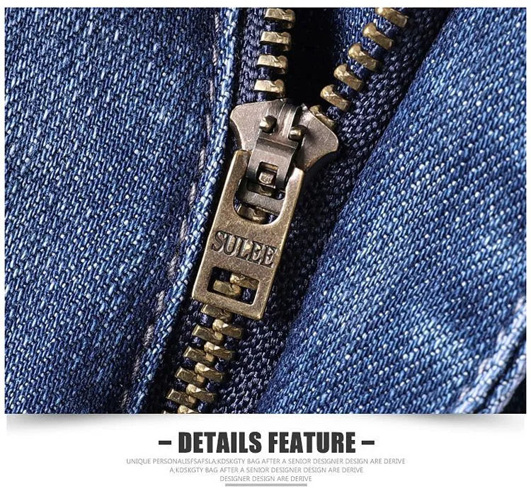 High Quality Spring Autumn Men's Slim Jeans Stylish Casual Stretch Fabric Denim Pants Classic Trousers Smoke Gray Plus Size 40