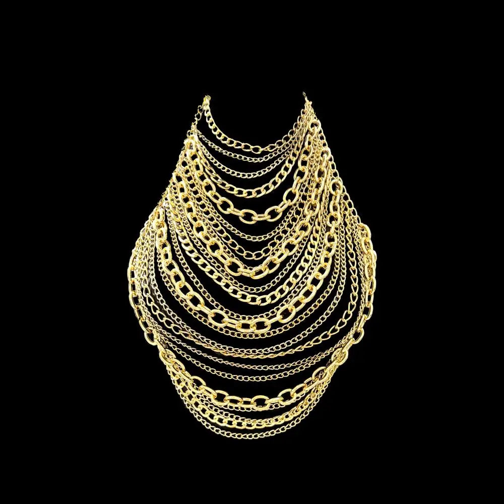 European and American Fashion Trendy Chest Chain Multiple Styles Chest Chain Gold Chain Stacked Top