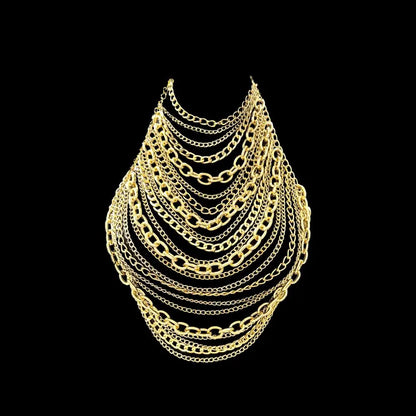 European and American Fashion Trendy Chest Chain Multiple Styles Chest Chain Gold Chain Stacked Top