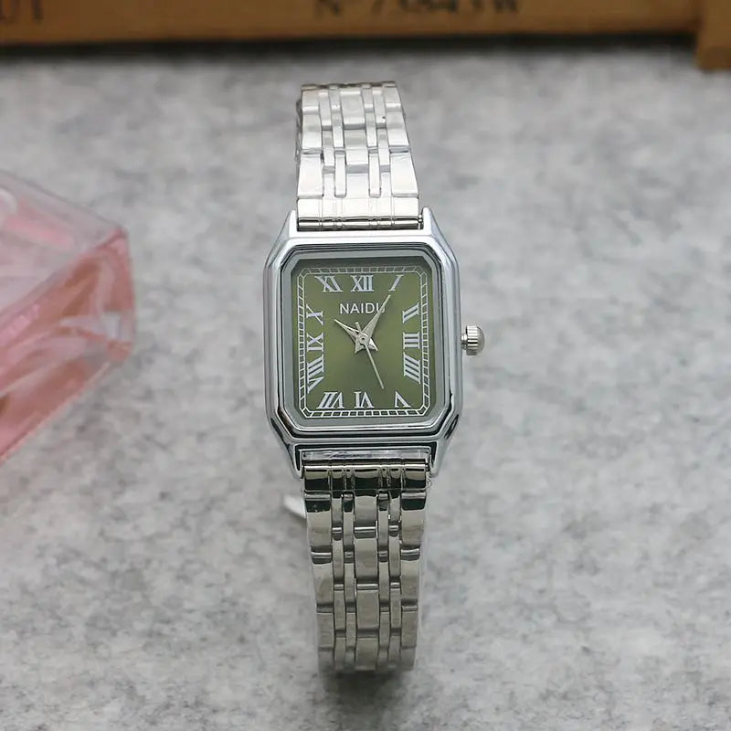 New Brand Steel Band Square Quartz Watch Retro Minimalist Temperament Small Dial Watch Female Student Wristwatch Dropshipping