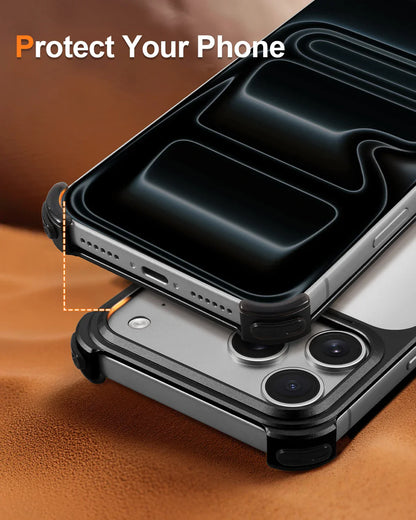 Metal Phone Case for iPhone 17 Pro Max /17Pro No Back Design Protective Cover Shockproof Bumper Compatible With MagSafe