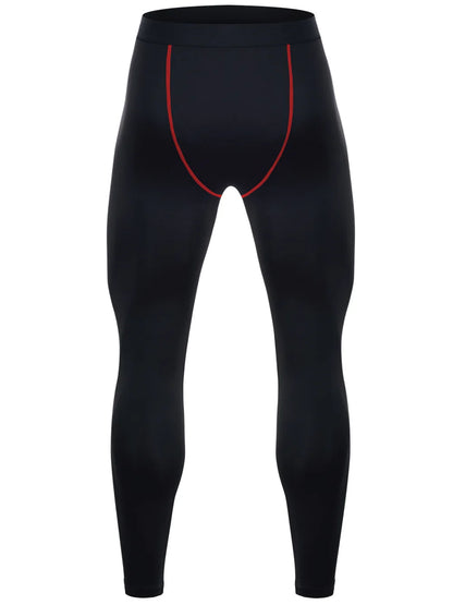 Men's compression sports pants fast drying fitness sports pants running tight pants training tight pants black red gray line