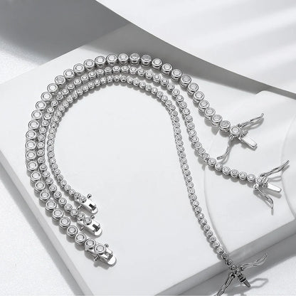 Shiny Tennis Bracelet 925 Sterling Silver 1.5/2/3mm Clear Cubic Zirconia for Women Luxury Chain Bracelet Jewelry SB143