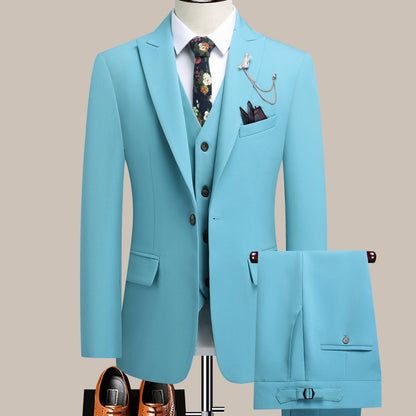 The Latest Men's Three-Piece Suit with Notch Lapels and Adjustable Waistband, High-End Men's Suit for Weddings, Dinner Parties, Work, Business, and Casual Occasions, a Gift for Dad or Husband, Wedding Attire