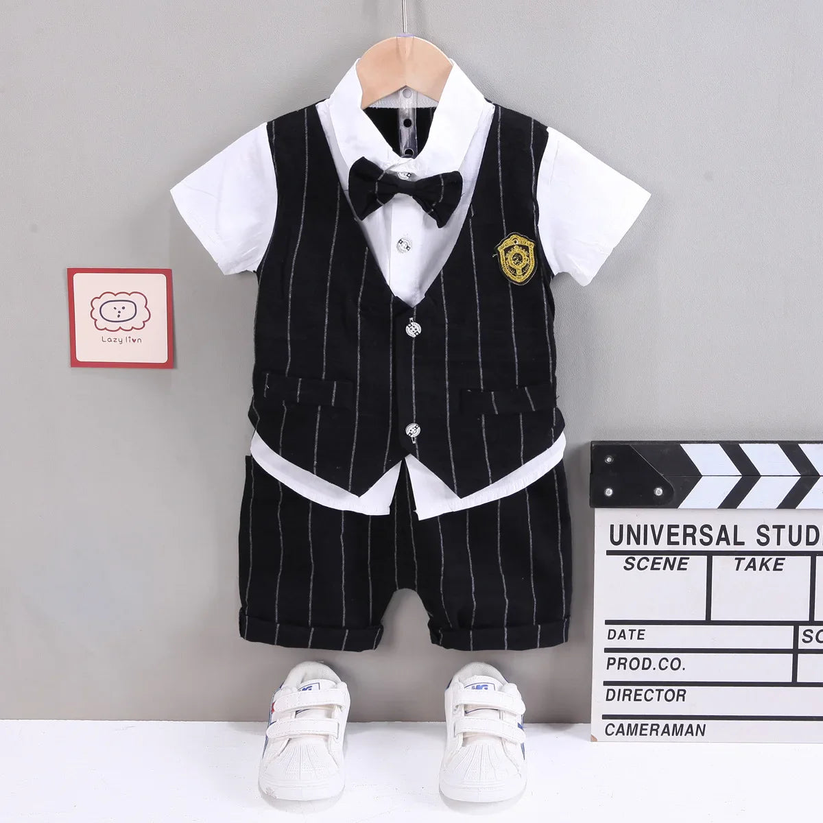 Baby Boys Short Sleeve Shirt + Shorts Suits Summer Birthday Party Clothes Sets 1 2 3 4 Years Kids Cotton Clothing Outfits