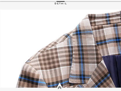 Blazers Calças Marca de Luxo Boutique Masculina Moda Xadrez Jaqueta Terno Casual de Negócios Calças Roupa de Festa para Noivo