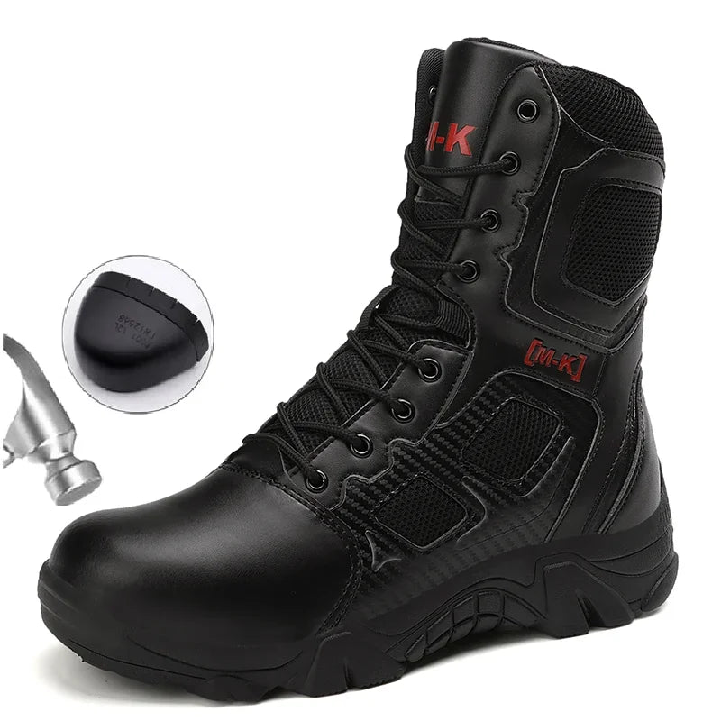 High-Top Work Boots Indestructible Safety Shoes Men Steel Toe Shoes Puncture-Proof Sneakers Male Shoes Men Non Slip Work Shoes