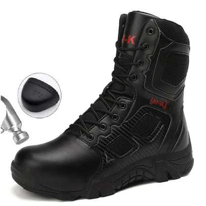 High-Top Work Boots Indestructible Safety Shoes Men Steel Toe Shoes Puncture-Proof Sneakers Male Shoes Men Non Slip Work Shoes