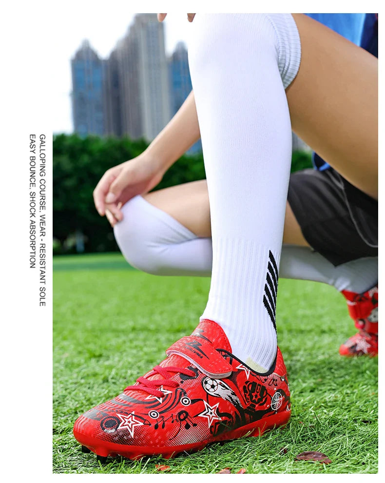 New Youth Soccer Shoes Kids Football Boots Professional Training Non-Slip Indoor Outdoor Futsal Cleats Sneakers Breathable 28-39