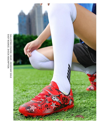 New Youth Soccer Shoes Kids Football Boots Professional Training Non-Slip Indoor Outdoor Futsal Cleats Sneakers Breathable 28-39