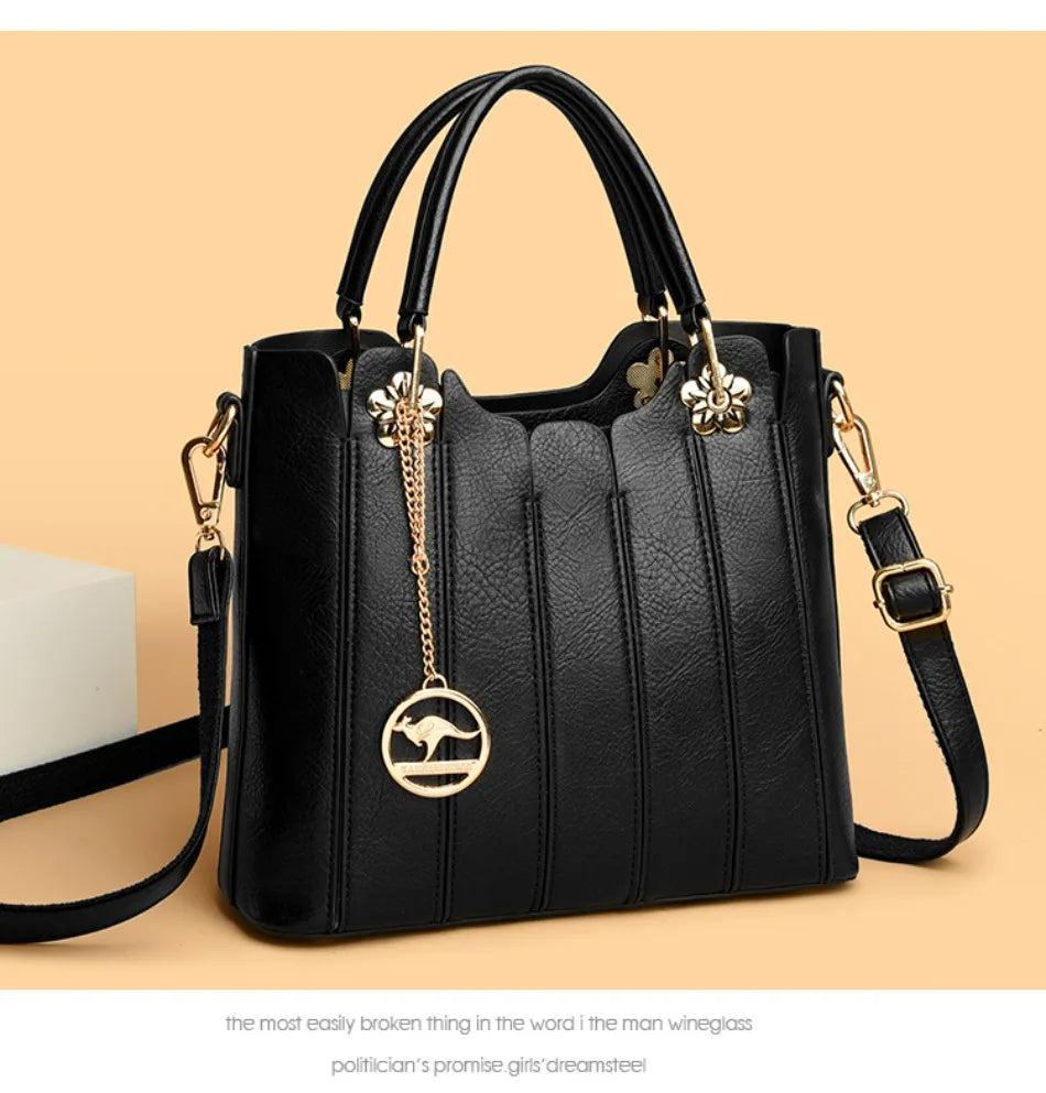 Genuine Brand Fashion Luxury High Quality 3 Layers Leather Handbag Women 2024 Crossbody Bags for Women Lady Large Capacity 2024