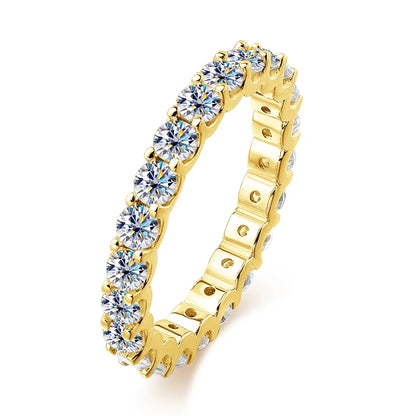 D VVS1 All Moissanite Rings for Women Man Engagement Wedding Eternity Band with GRA S925 Silver Plated 18k Gold Ring