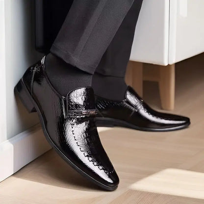 Classic Dress Shoes for Men Leather Shoes PU Crocodile Business Casual Formal Sneakers Plus Size Office Wedding Party Oxfords
