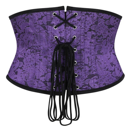 Underbust Purple Corset Woman Belt Plus Size Top Short Plastic Boned Girdles Slimming Waist Shapers Gothic Clothing Bodice