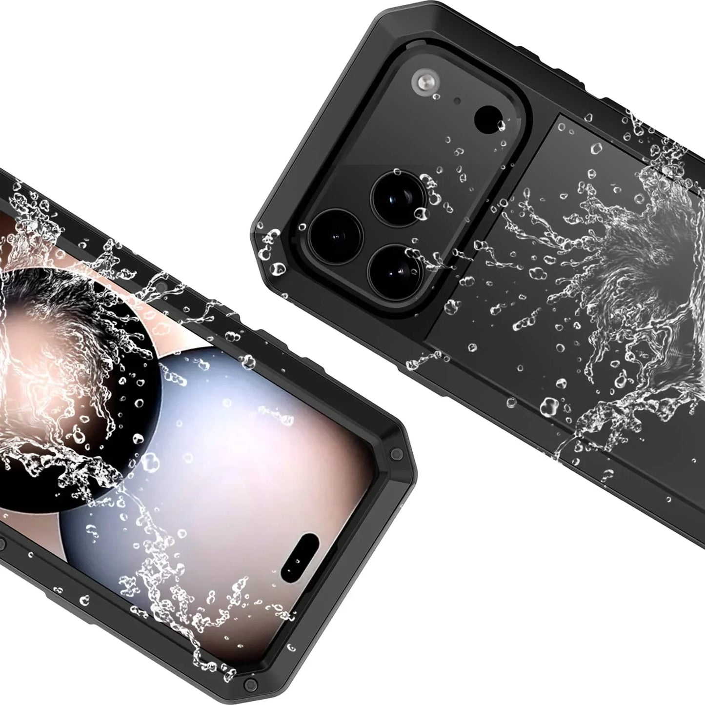 For iPhone 17 Pro Max iPhone Air 17 Pro Metal Case, Heavy Duty Shockproof Tough Rugged Case with Built-in Glass Screen Protector