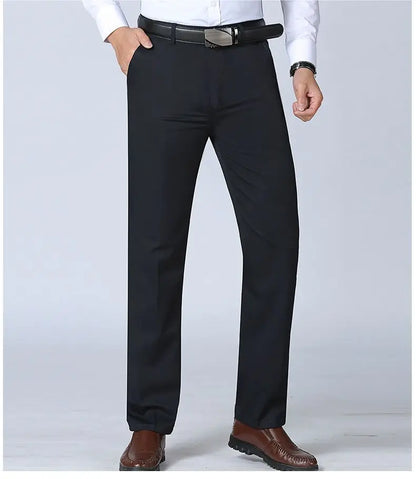 Men's 100% Cotton Autumn Thick Summer Thin Trousers Fashion Cargo Pants Smart Casual Solid Khaki Gray Brand Suit Pant GOZBKF