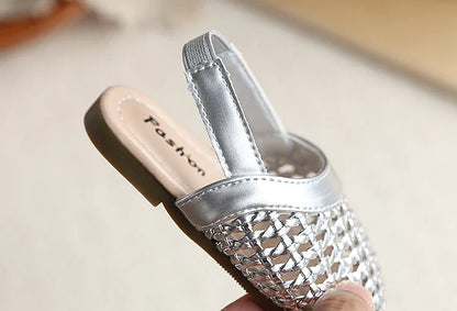 Baby Girls Shoes Braided Sandals for Girls Kids Fashion Hollow Out Leather Shoe Soft Sole Retro Princess Slippers Beach Shoes
