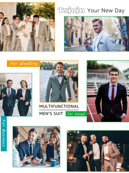 Luxury Jacquard Man Suits 3 Pieces Banquet Party Wear Long Sleeved Handsome Slim Fit Suit Set For Men Birthday Party Tuxedo