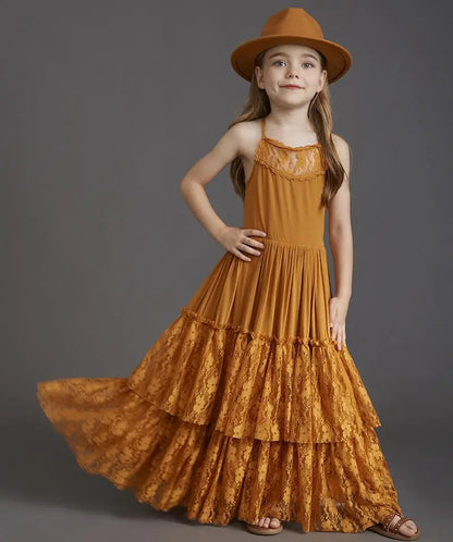 Summer Girls Lace Dresses Kids Flower Girl Wedding Princess Party Dress Vestidos Costume Children Clothing For 4-14Years