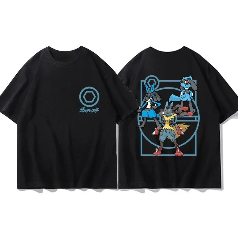 Short Sleeve T-Shirt Gengar Psyduck Mewtwo Printed Men's Boys and Girls Summer New Fashion Top