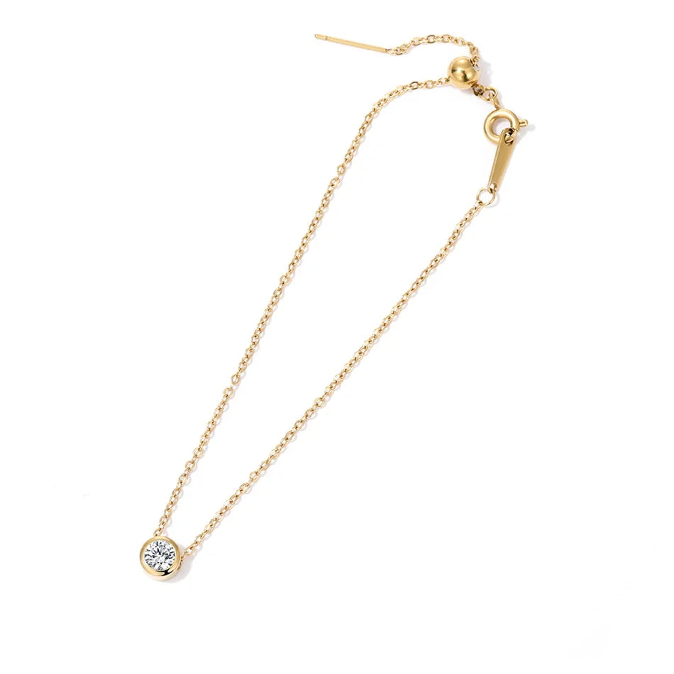 Stainless Steel Charm Crystal Necklace Pendant Birthstone Charms For Jewelry Making Women Earrings DIY Accessories