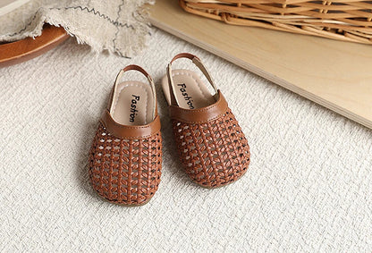 Baby Girls Shoes Braided Sandals for Girls Kids Fashion Hollow Out Leather Shoe Soft Sole Retro Princess Slippers Beach Shoes