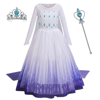 Frozen 2 Elsa Princess Girls Dress Up Snow Queen Costume Carnival Party Halloween Kids Carnival Birthday Party Clothes