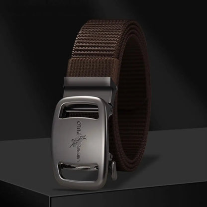 Black Automatic Buckle Belt Men Business Luxury Brand Quality Canvas Belt Casual Simple Wild Style Trendy Jeans Belt