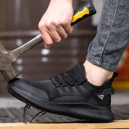 Men Safety Shoes For Work Safety Boots Protect Breathable Anti-smash Steel Toe Sport Work Sneakers Construction Security Boots