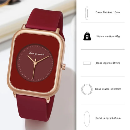 Casual Fashion Simple Personality Literal Women Silicone Quartz Watch